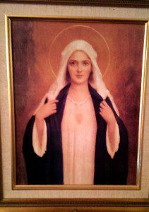 My picture of the Blessed Virgin, which holds a prominent spot in our living room.