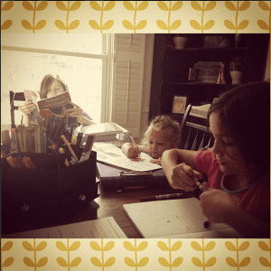 A typical lazy homeschool morning.