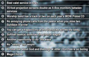 In case you were wondering: All the WRONG reasons to go to church. 
