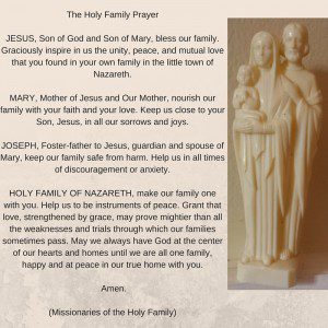 The Holy Family Prayer
