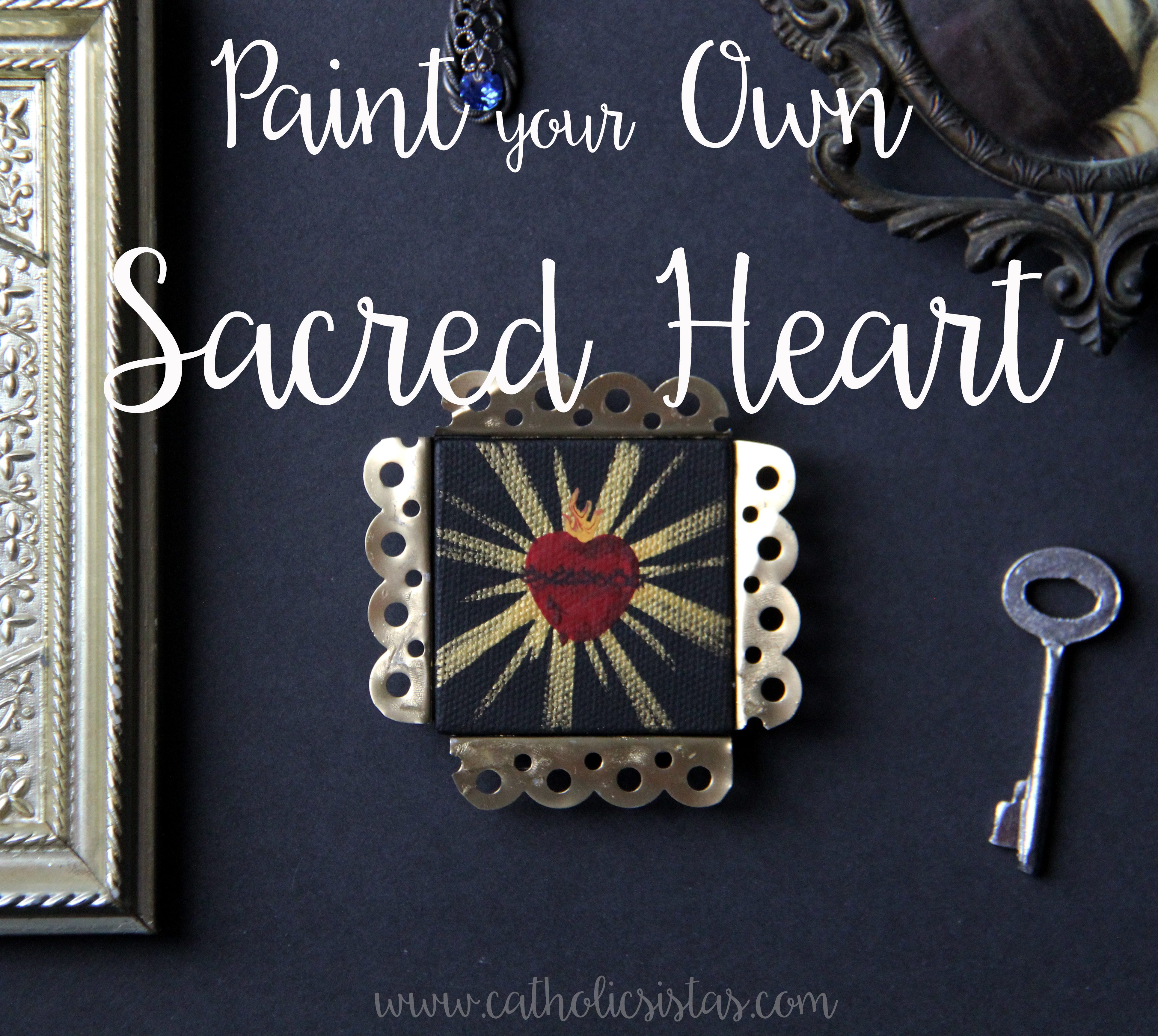 Mexican Heart Pin Sacred Heart Acrylic Pin