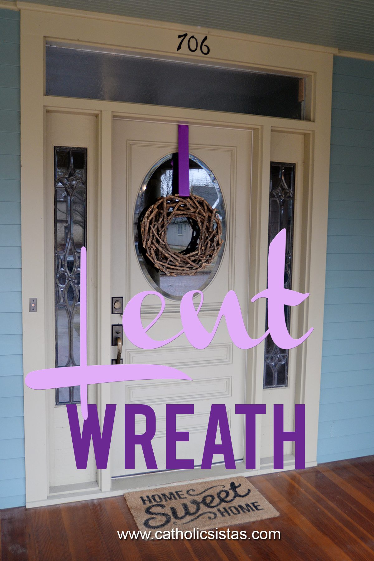 Fast and Easy Front Door Wreath for Lent