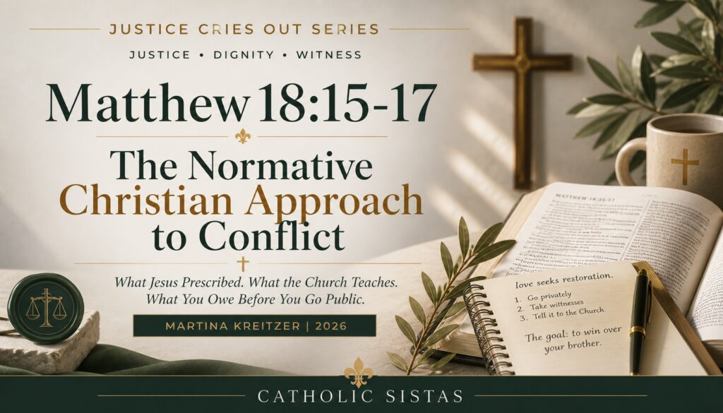 Matthew 18 conflict resolution Catholic teaching normative Christian approach to conflict